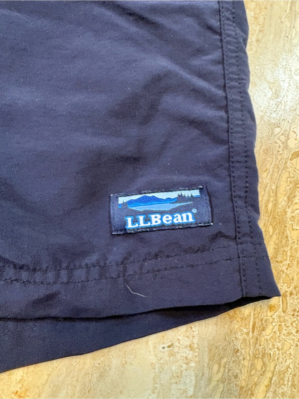 LL Bean Mens Large Blue Supplex Nylon Mesh Lined Board Swim Shorts Trunks - Picture 3 of 8